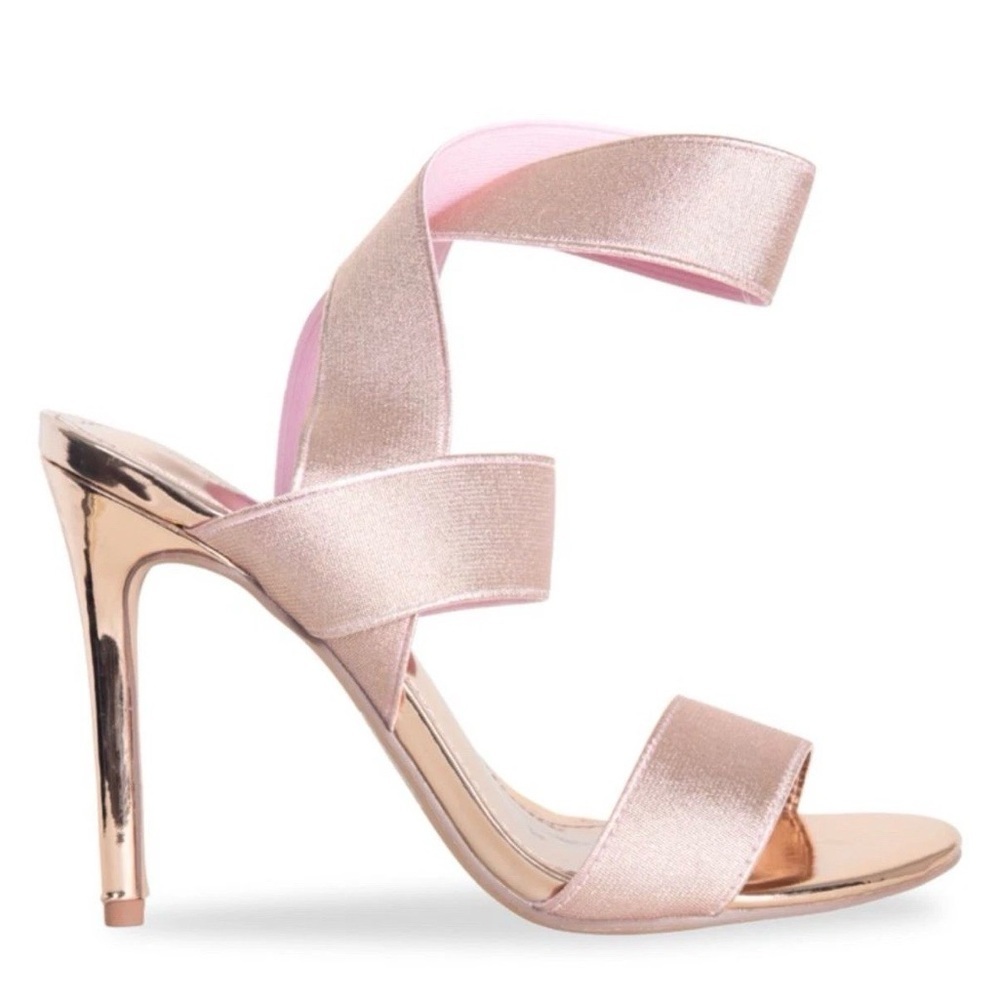 NEW LAUREN LORRAINE Dallas Women Ankle Strap Stiletto RoseGold $100 Retail​ - Picture 2 of 2